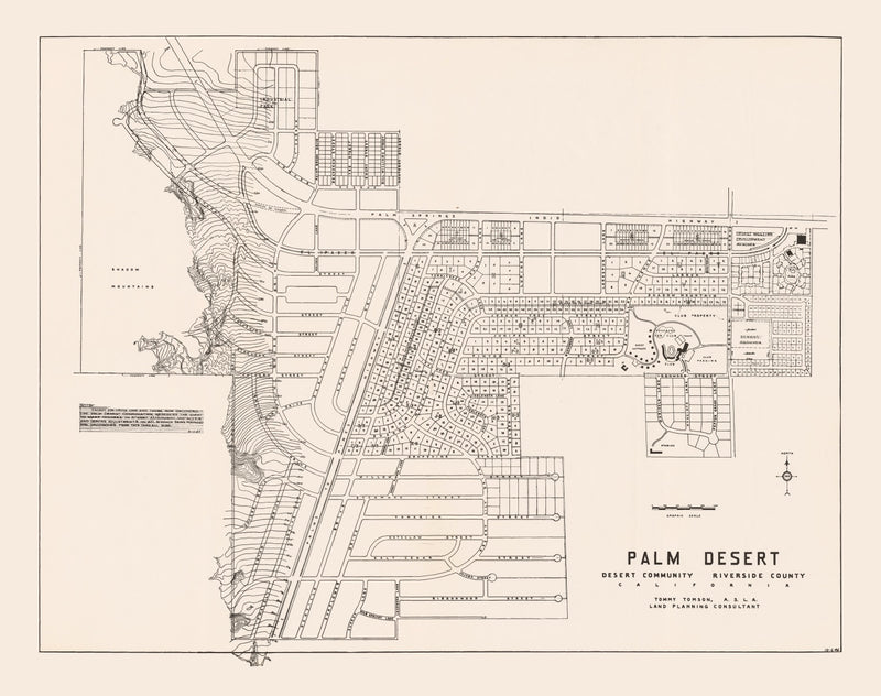 Size comparison using Vintage Map of Palm Desert, California 1946