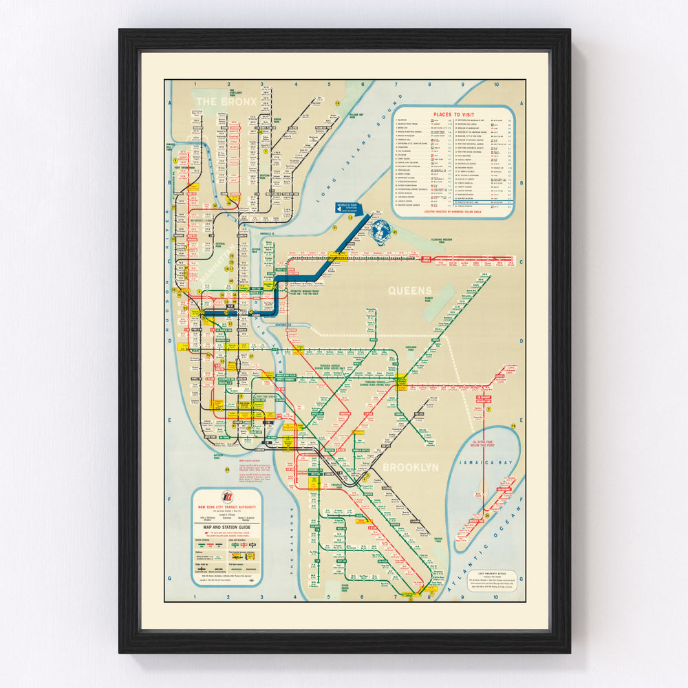 New York Vintage Map 1964