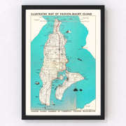Vashon-Maury Island Vintage Map 1955