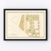 City Hall Park Vintage Map 1871
