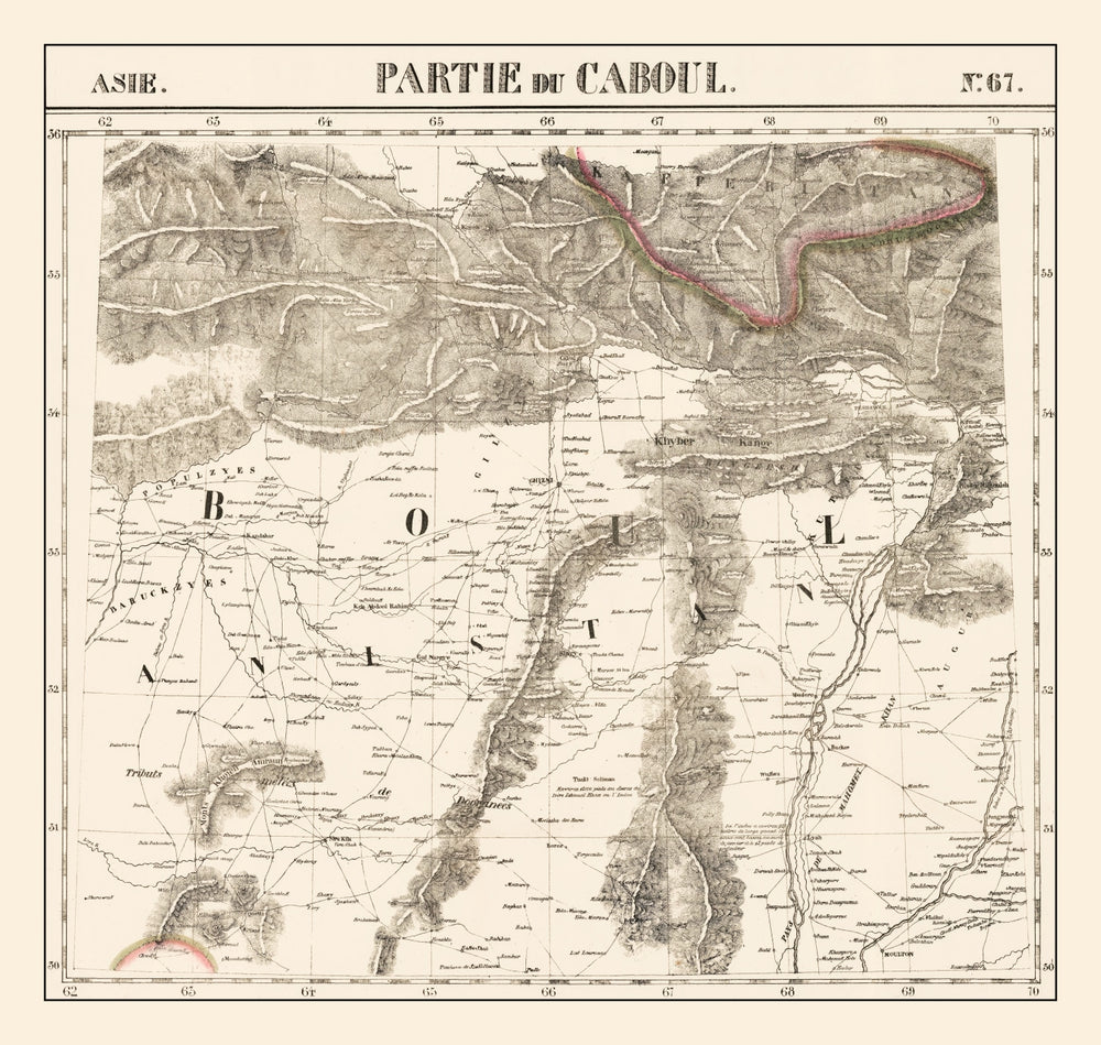 Vintage Map of Afghanistan 1827 print style example