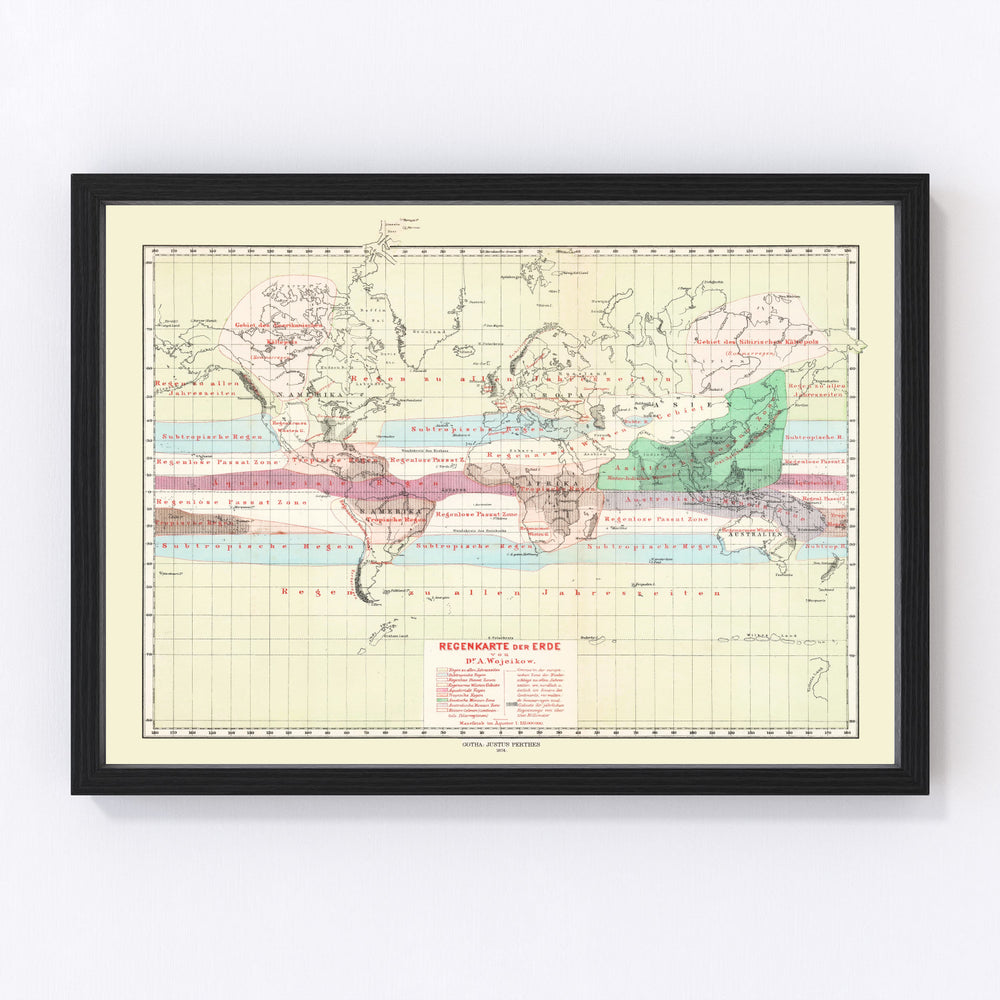 World Vintage Map 1874