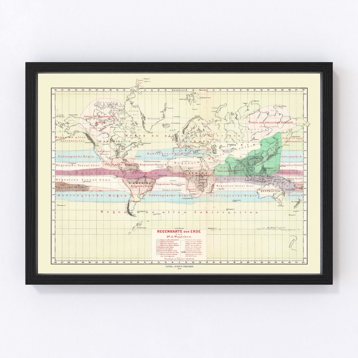 World Vintage Map 1874