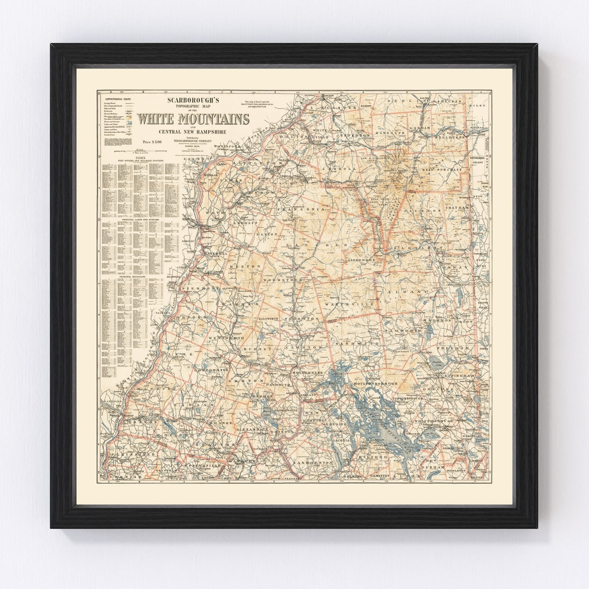 White Mountains Vintage Map 1903