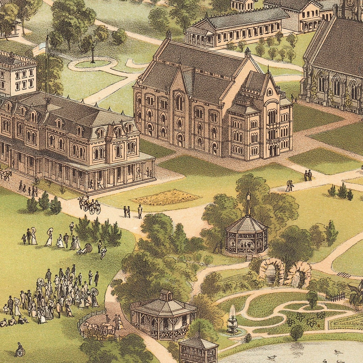 Restored historic details from the 1878 misc. attraction map of County, Ohio