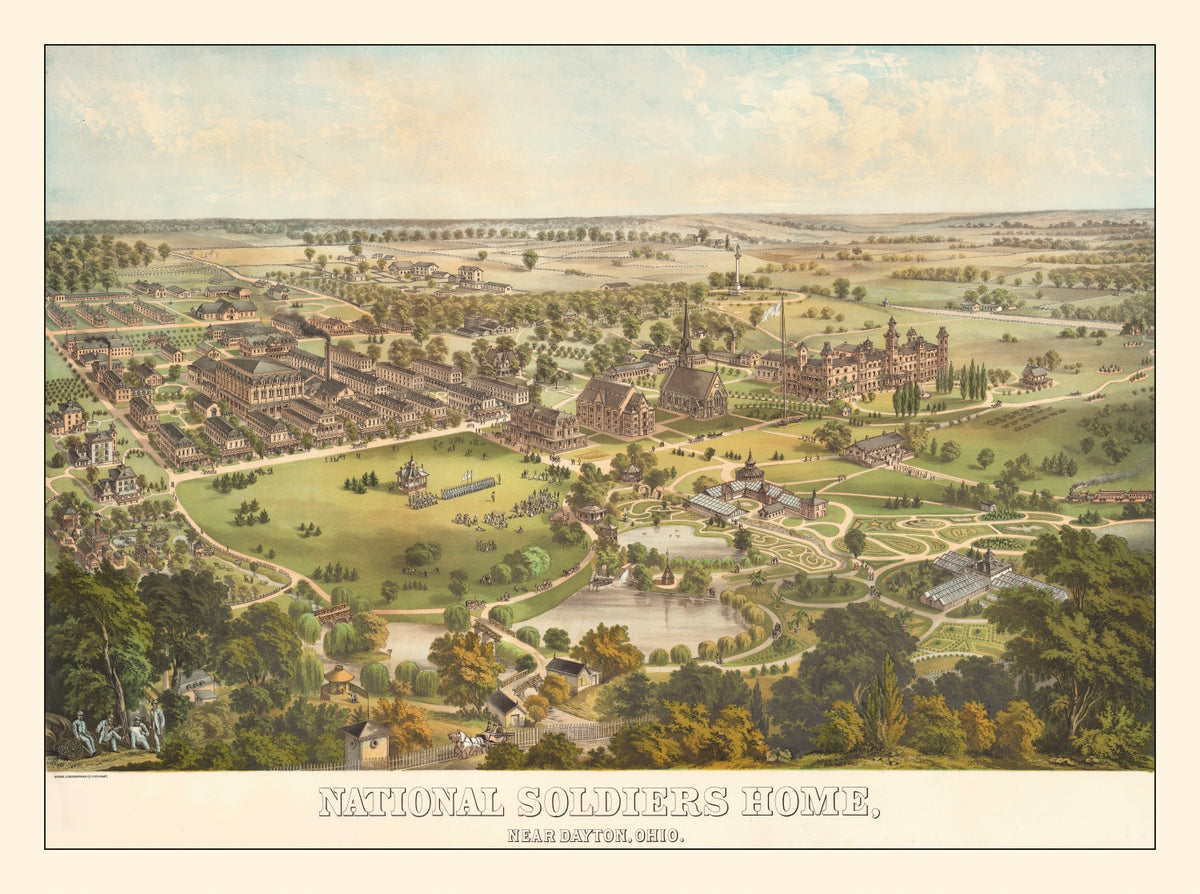 Preview of Vintage National Soldiers Home Map 1878