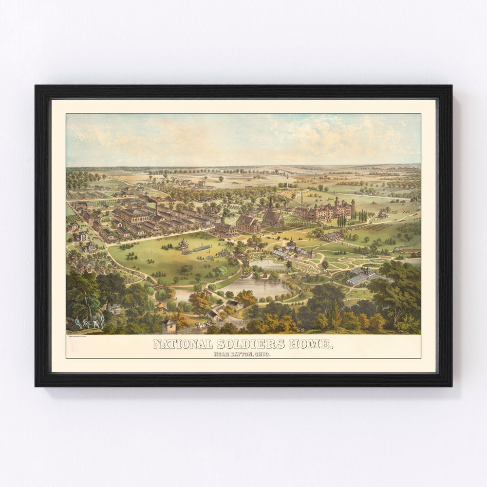 National Soldiers Home Vintage Map 1878