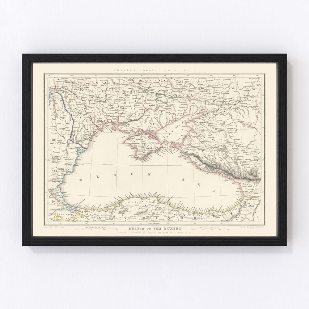 Black Sea Vintage Map 1847