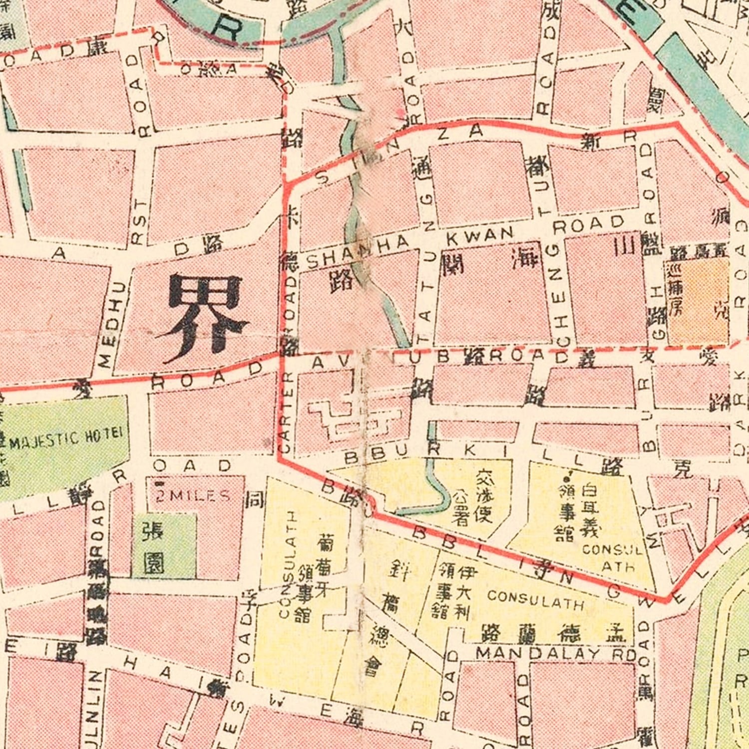 Restored historic details from the 1940 city map of Shanghai