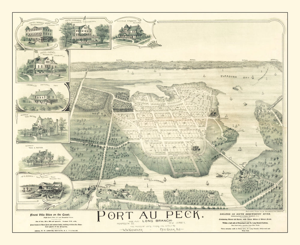 Vintage Port au Peck Map 1894 print style example
