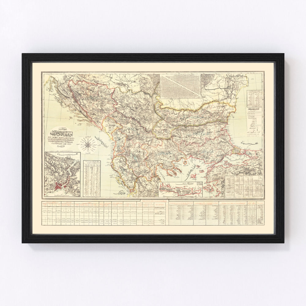 Balkans Vintage Map 1906
