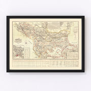 Balkans Vintage Map 1906