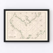 Gulf of Siam Vintage Map 1745