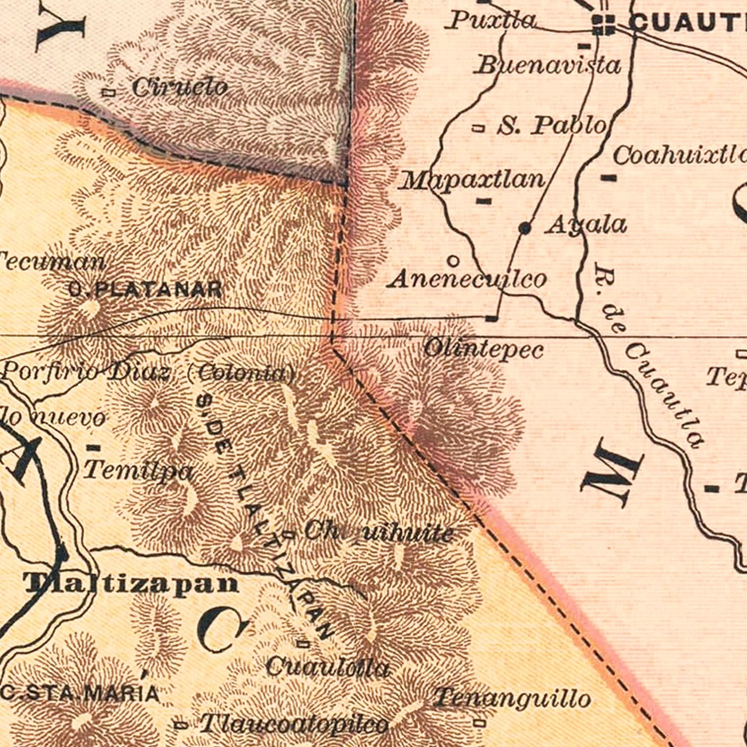 Restored historic details from the 1897 region map of County