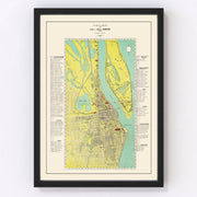 Phnom Penh Vintage Map 1960