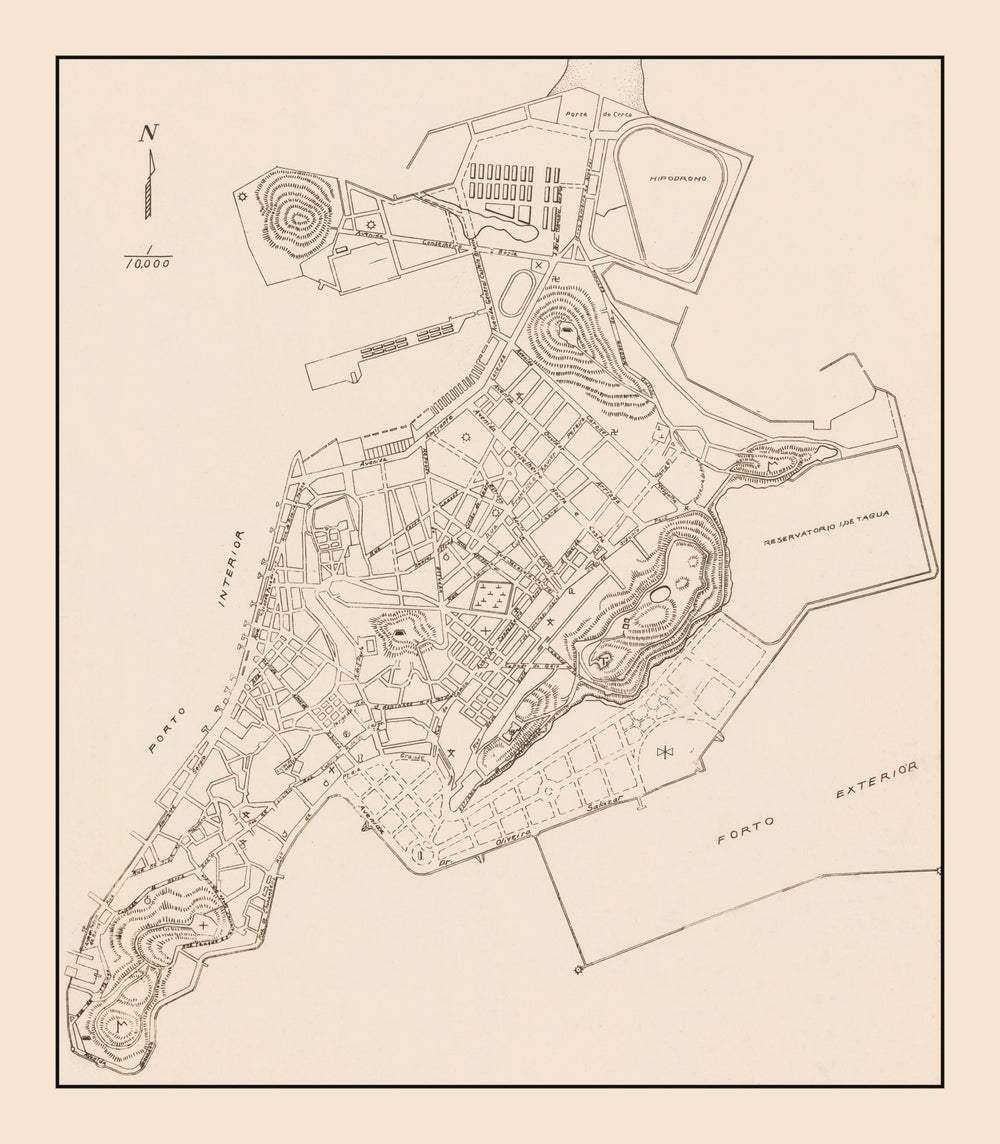 Vintage Macao Map 1943 print style example
