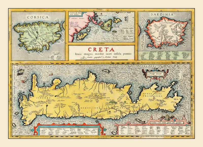 Size comparison using Vintage Crete & Greek Islands Map 1603