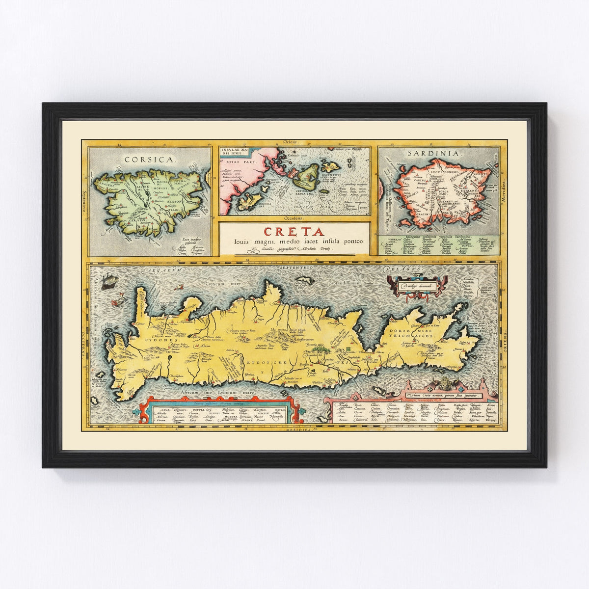 Crete & Greek Islands Vintage Map 1603