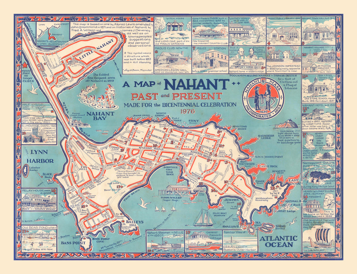 Preview of Vintage Nahant Massachusetts Map 1976