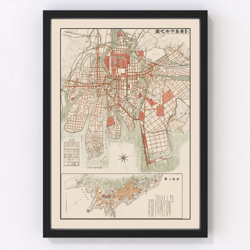 Hiroshima Vintage Map 1922
