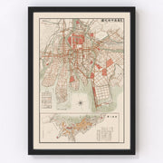 Hiroshima Vintage Map 1922