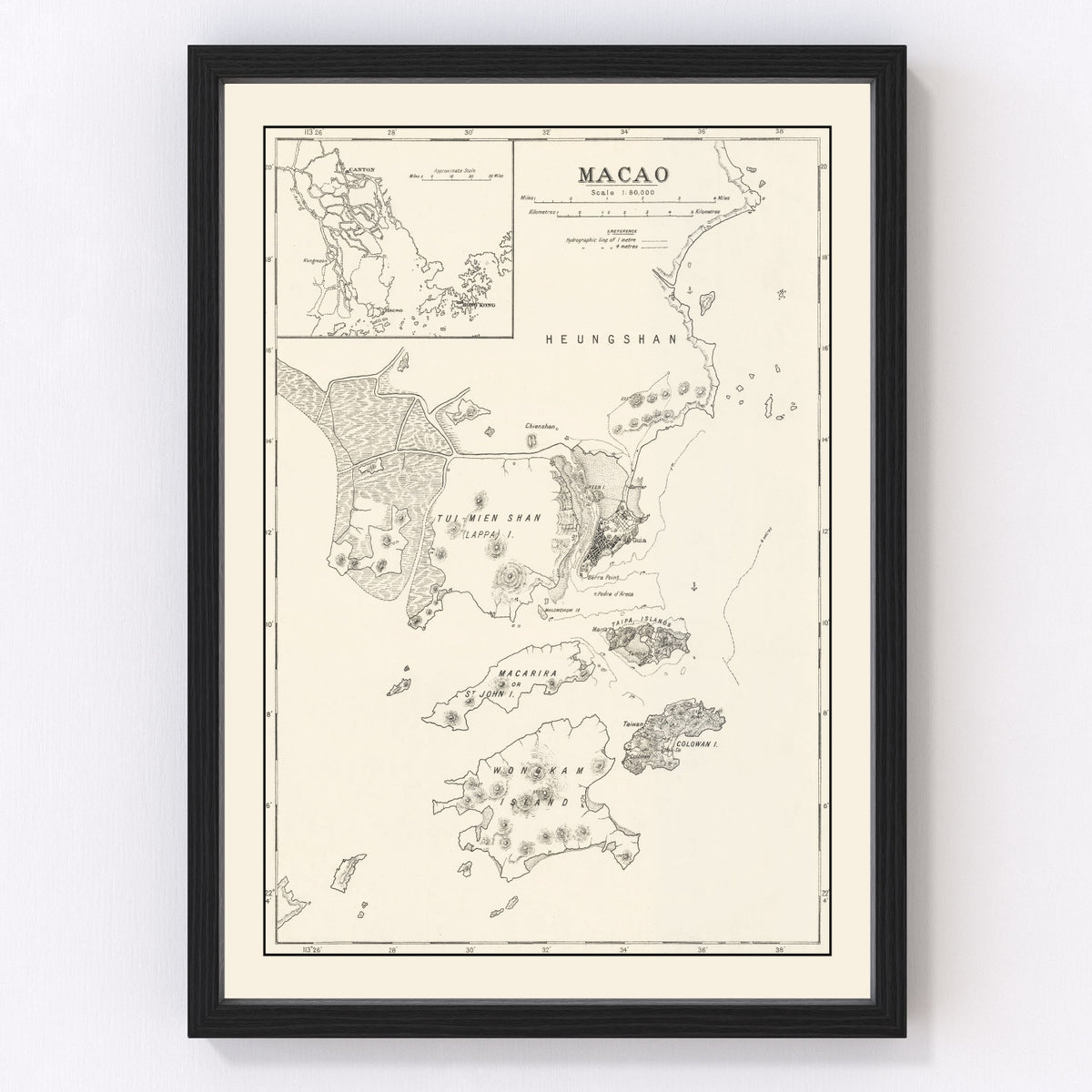 Macao Vintage Map 1918