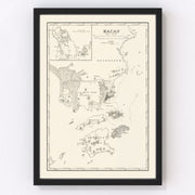 Macao Vintage Map 1918