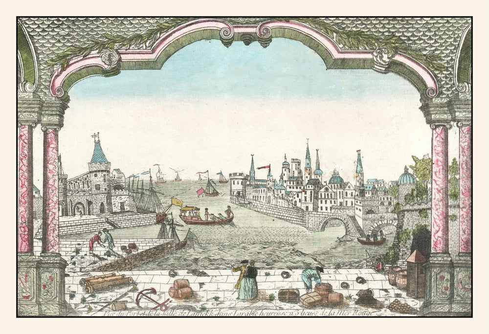 Vintage Map of Jeddah 1750 print style example
