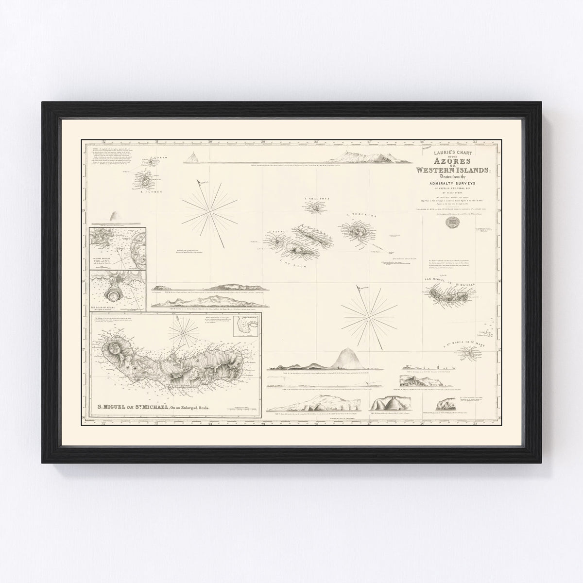 Azores Vintage Map 1859
