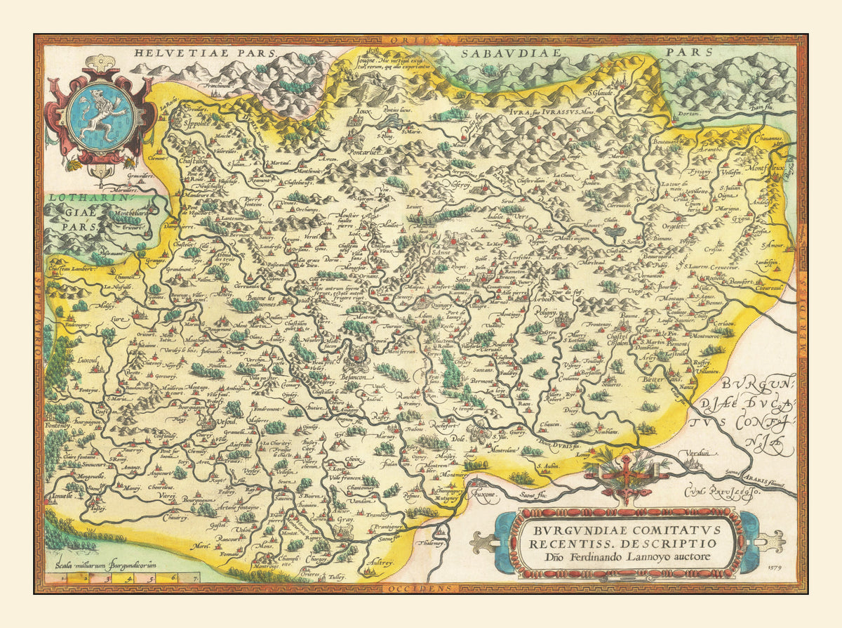 Preview of Vintage Burgundy, France Map 1595