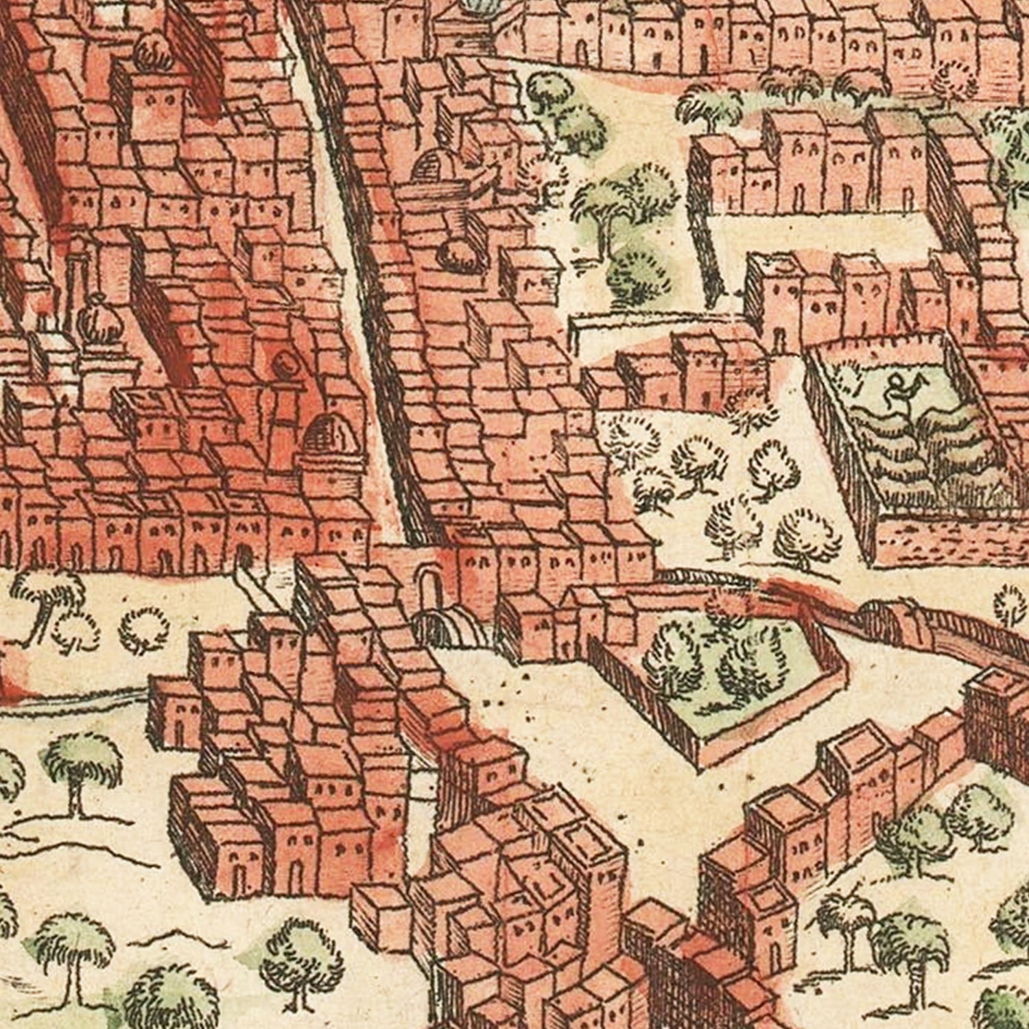 Restored historic details from the 1572 city map of Cairo