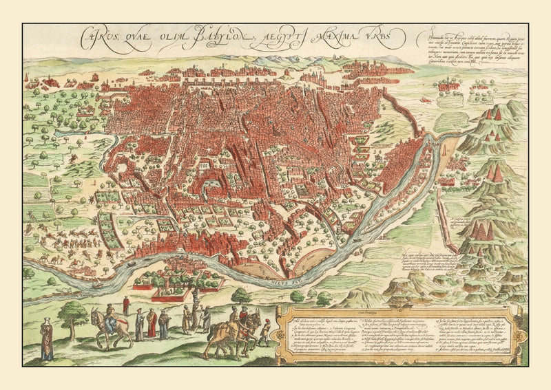 Size comparison using Vintage Map of Cairo, Egypt 1572