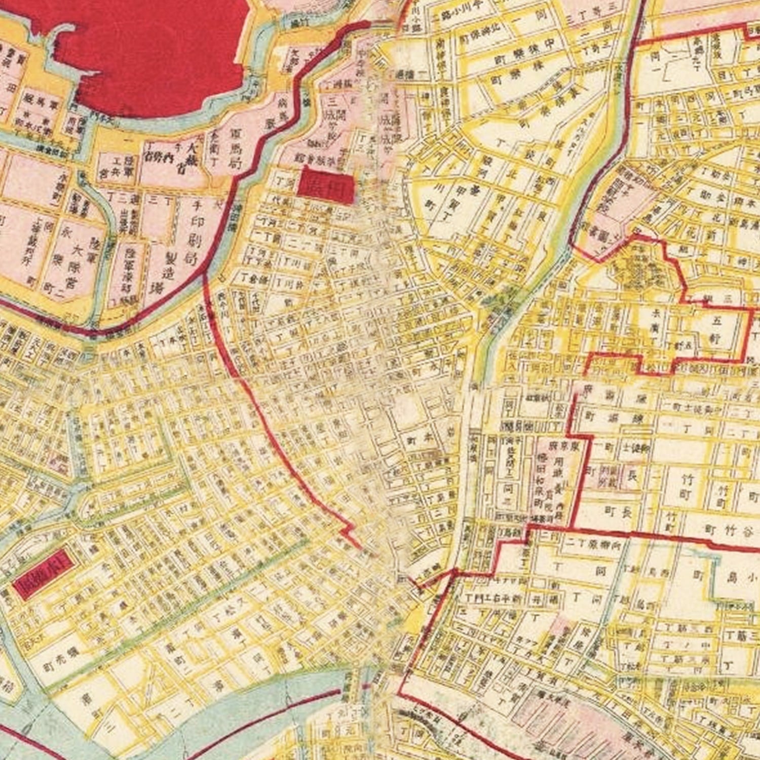 Restored historic details from the 1881 city map of Tokyo