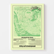 Vintage Map of Liverpool, England 1974