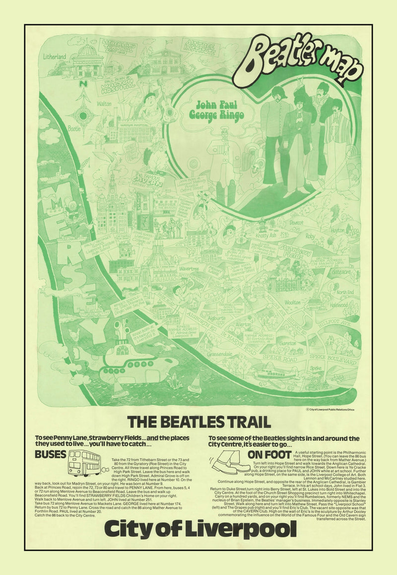 Size comparison using Vintage Map of Liverpool, England 1974