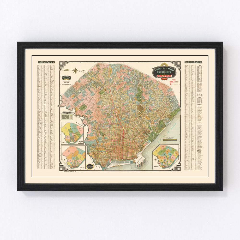 Buenos Aires Vintage Map 1915