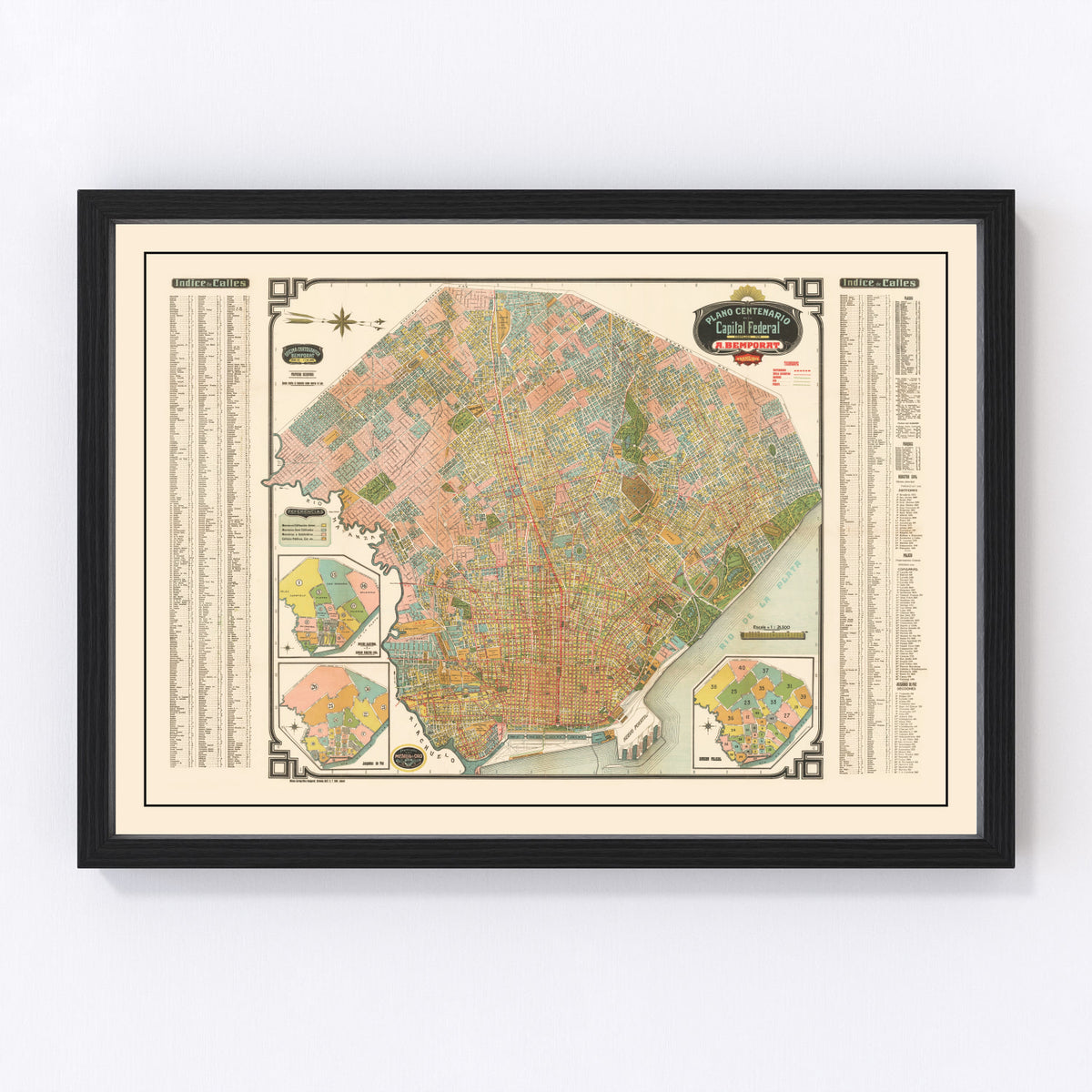 Buenos Aires Vintage Map 1915