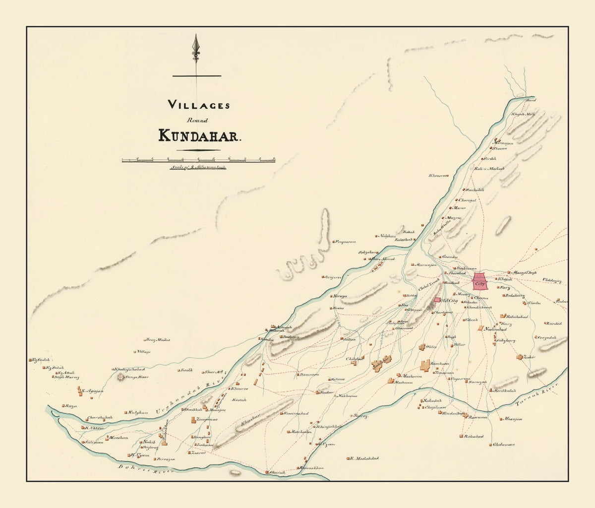 Preview of Vintage Map of Kandahar, Afghanistan 1840