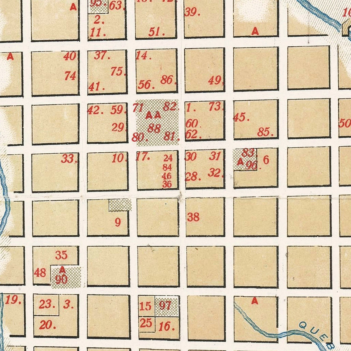 Restored historic details from the 1810 city map of Caracas