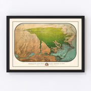 Suez Canal Vintage Map 1869
