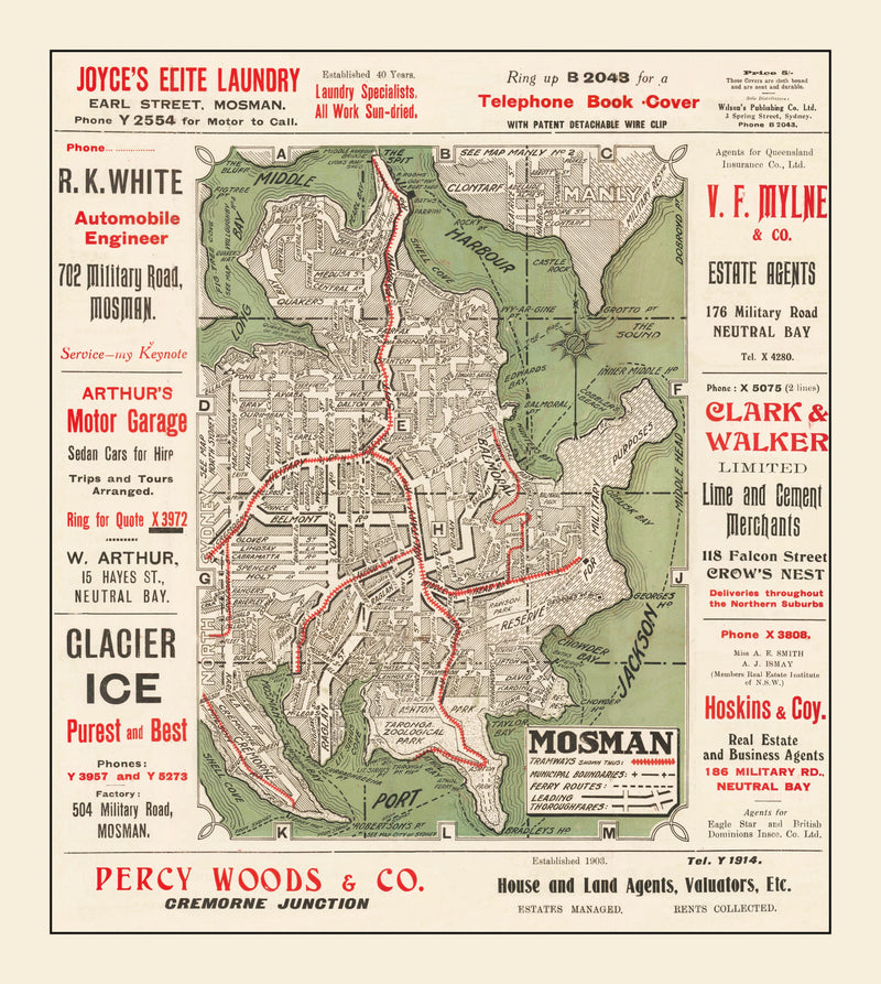 Size comparison using Vintage Map of Sydney, Australia 1925