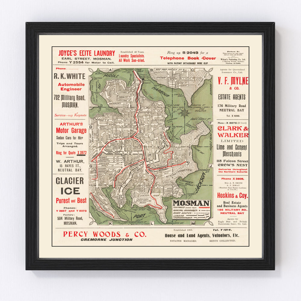 Sydney Vintage Map 1925