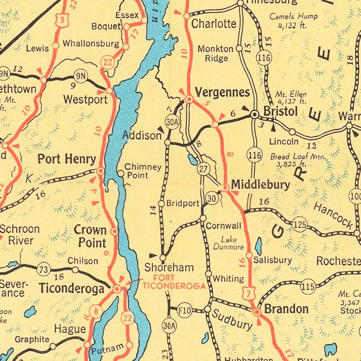 Restored historic details from the 1940 body of water map of County