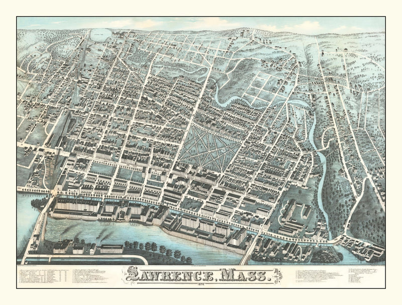 Size comparison using Vintage Map of Lawrence, Massachusetts 1878