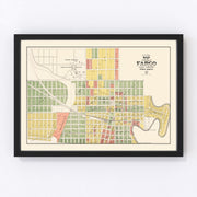 Fargo Vintage Map 1915