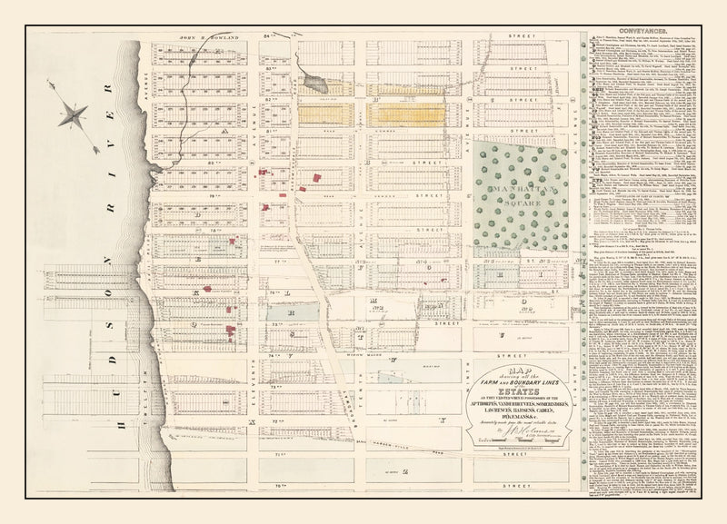 Size comparison using Vintage Upper West Side Manhattan Map 1874