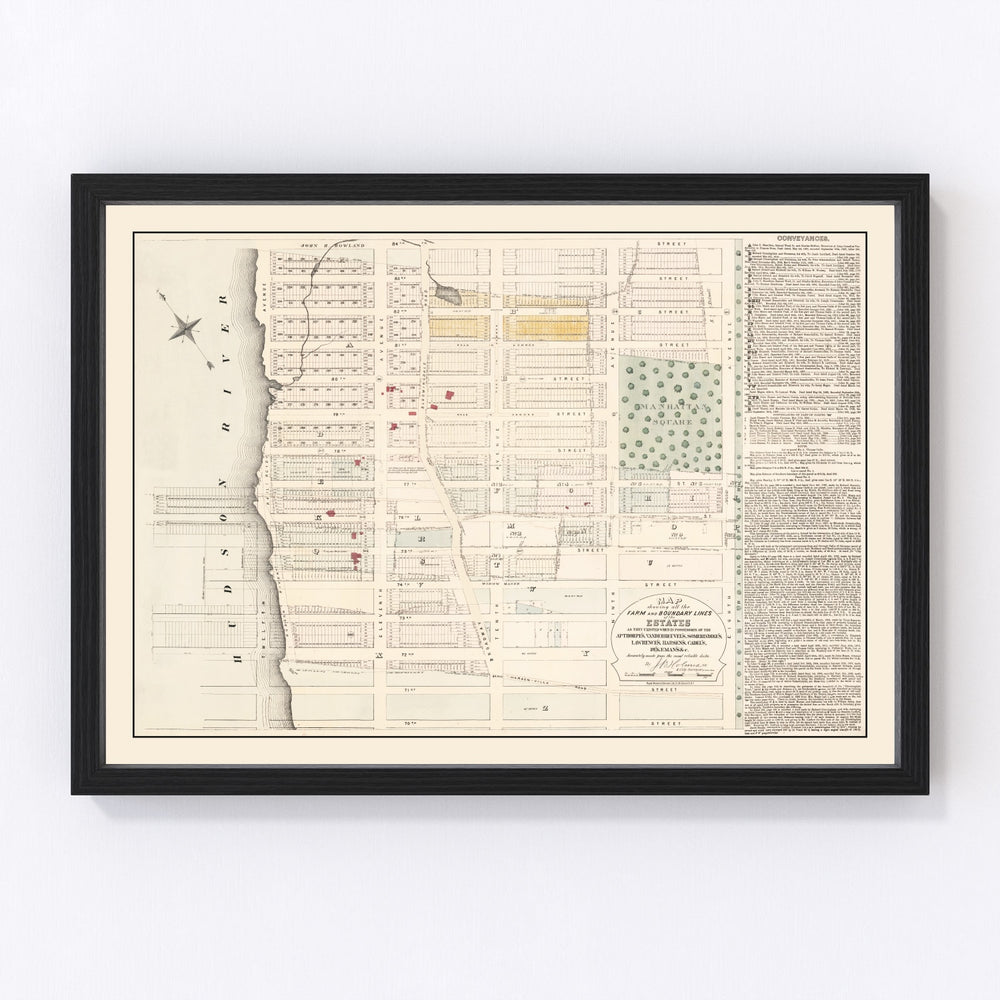 Upper West Side Manhattan Vintage Map 1874