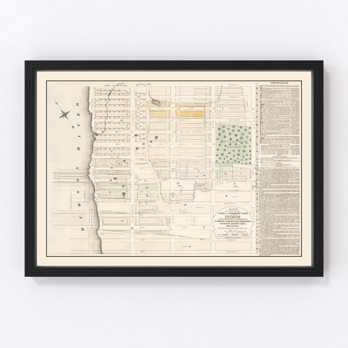 Upper West Side Manhattan Vintage Map 1874