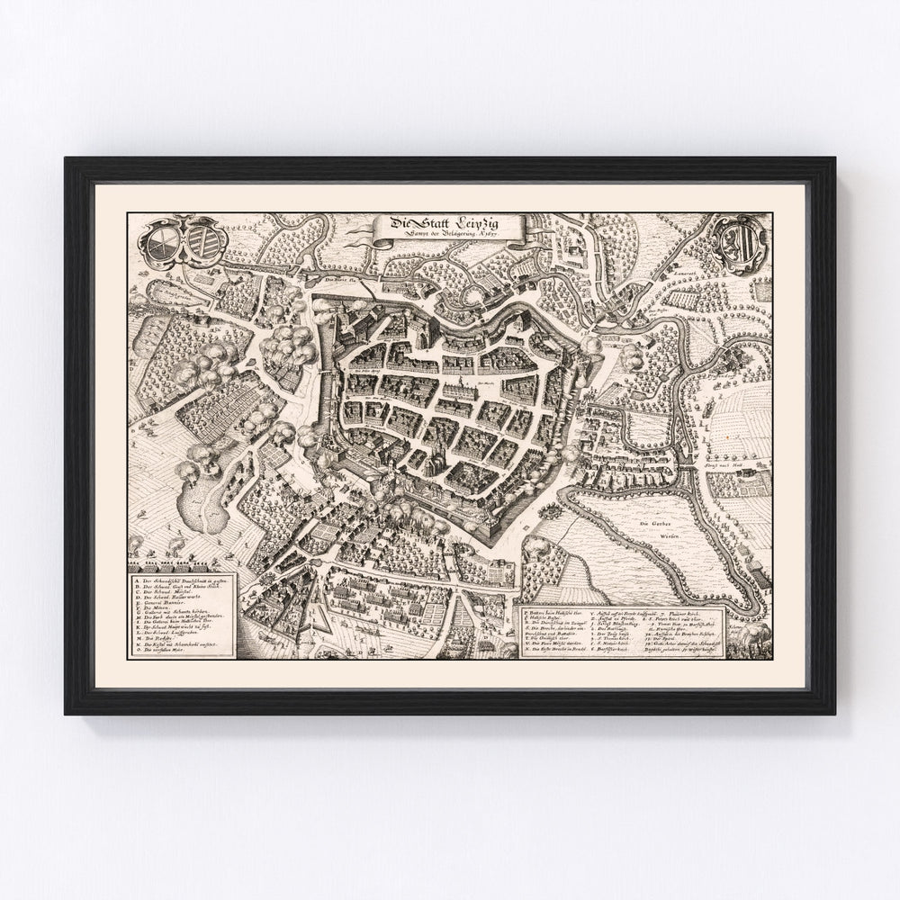 Leipzig Vintage Map 1637