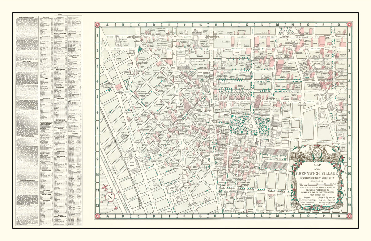 Preview of Vintage Greenwich Village New York City Map 1960